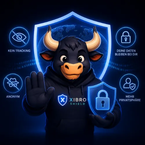 XIBRO SHIELD schützt die Privatsphäre und blockiert bekannte Tracking-Dienste beim Surfen