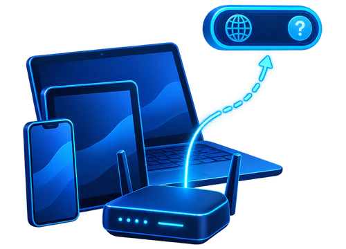 Router, smartphone, tablet and laptop as supported devices for XIBRO SHIELD
