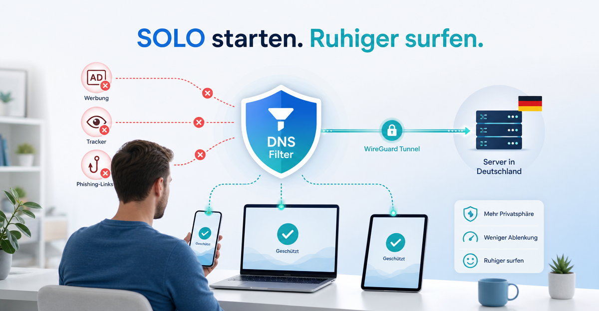DNS Schutz für Einzelperson: Mit SOLO einfach in den digitalen Alltagsschutz starten