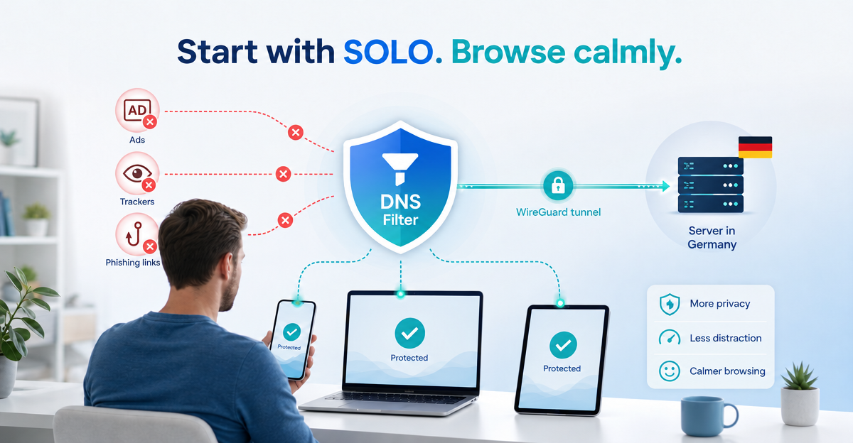 DNS protection for one person: start everyday digital protection easily with SOLO