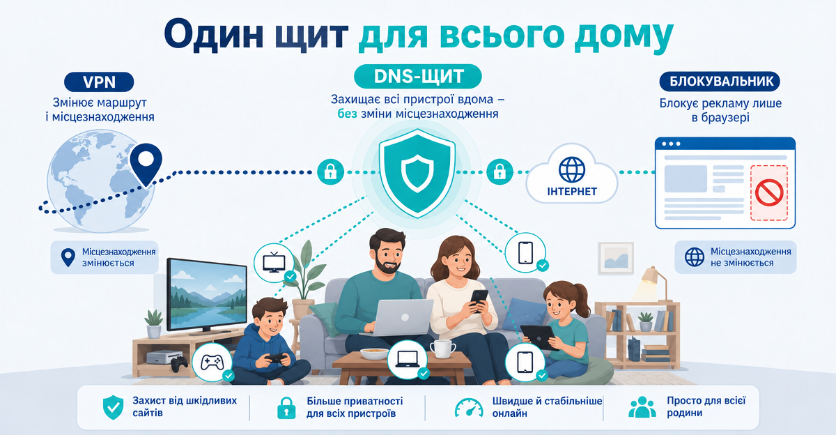 Альтернатива VPN – DNS-захист: що краще пасує сімейному повсякденню?