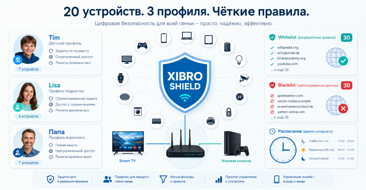 DNS-фильтр для семьи с 20 устройствами: что конкретно предлагает FAMILIE
