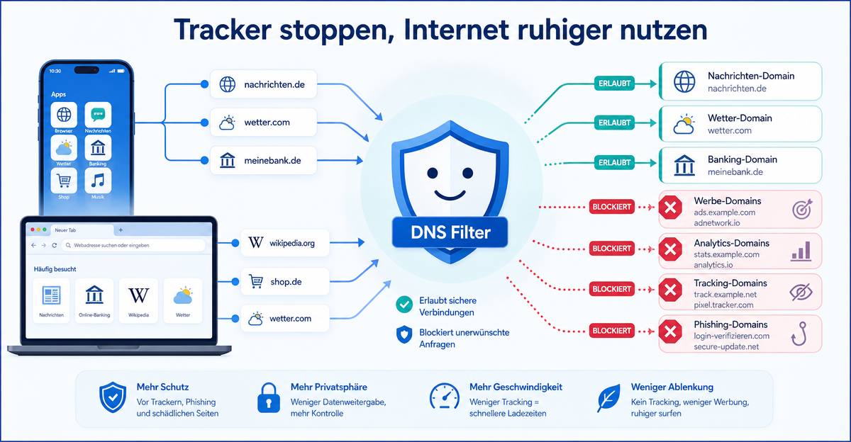 Tracker in Apps blockieren: Warum Apps Werbe- und Tracking-Domains kontaktieren