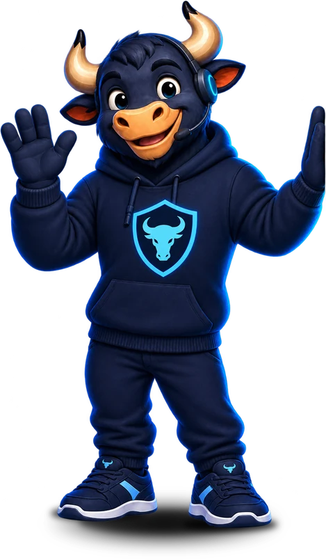 XIBRO SHIELD bull with headset waving next to the contact form
